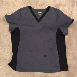 Women Scrubstar Scrubs Black and Grey Top Size XL